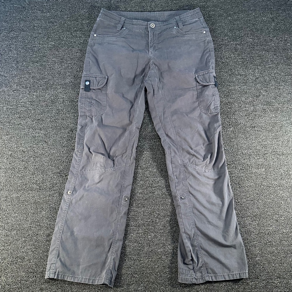Kuhl Cargo Pants Womens 10 Reg Grey Good Articulated Knee Hiking Outdoor Utility